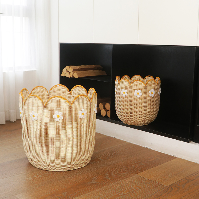 Canasta de almacenamiento de ratán transfronteriza, decoración de casas de familia, juguetes, canasta de almacenamiento de artículos diversos, canasta de almacenamiento tejida a mano