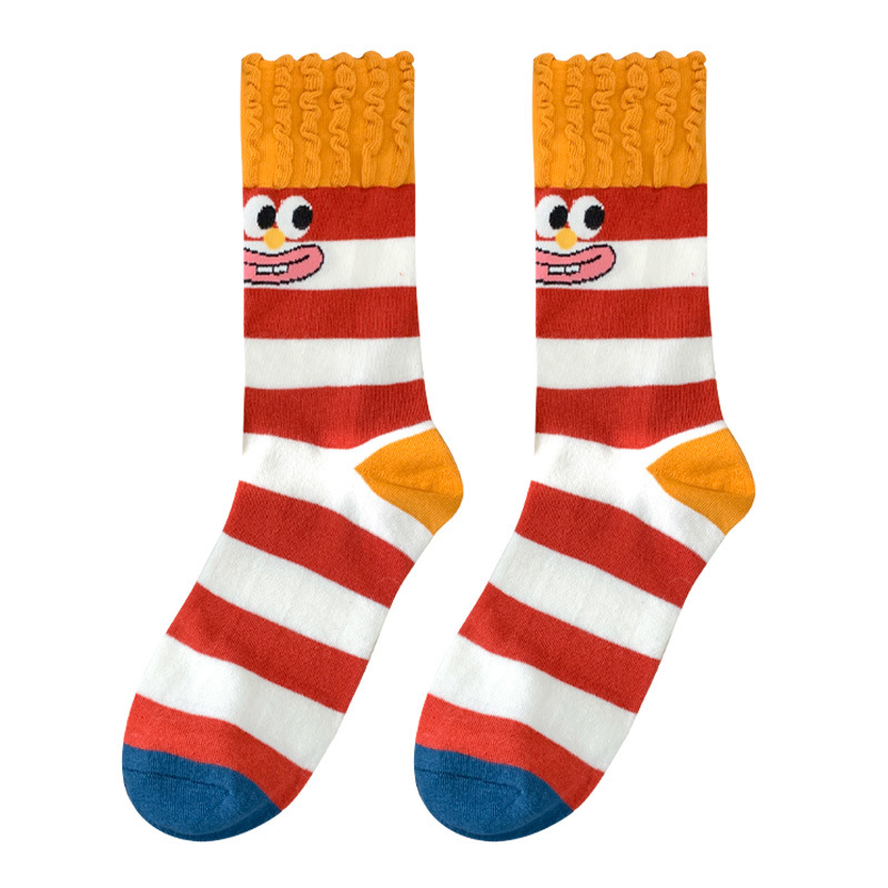 Calcetines de papas fritas extrañas, calcetines de algodón anti-bolas con zapatos de primavera y otoño al por mayor.