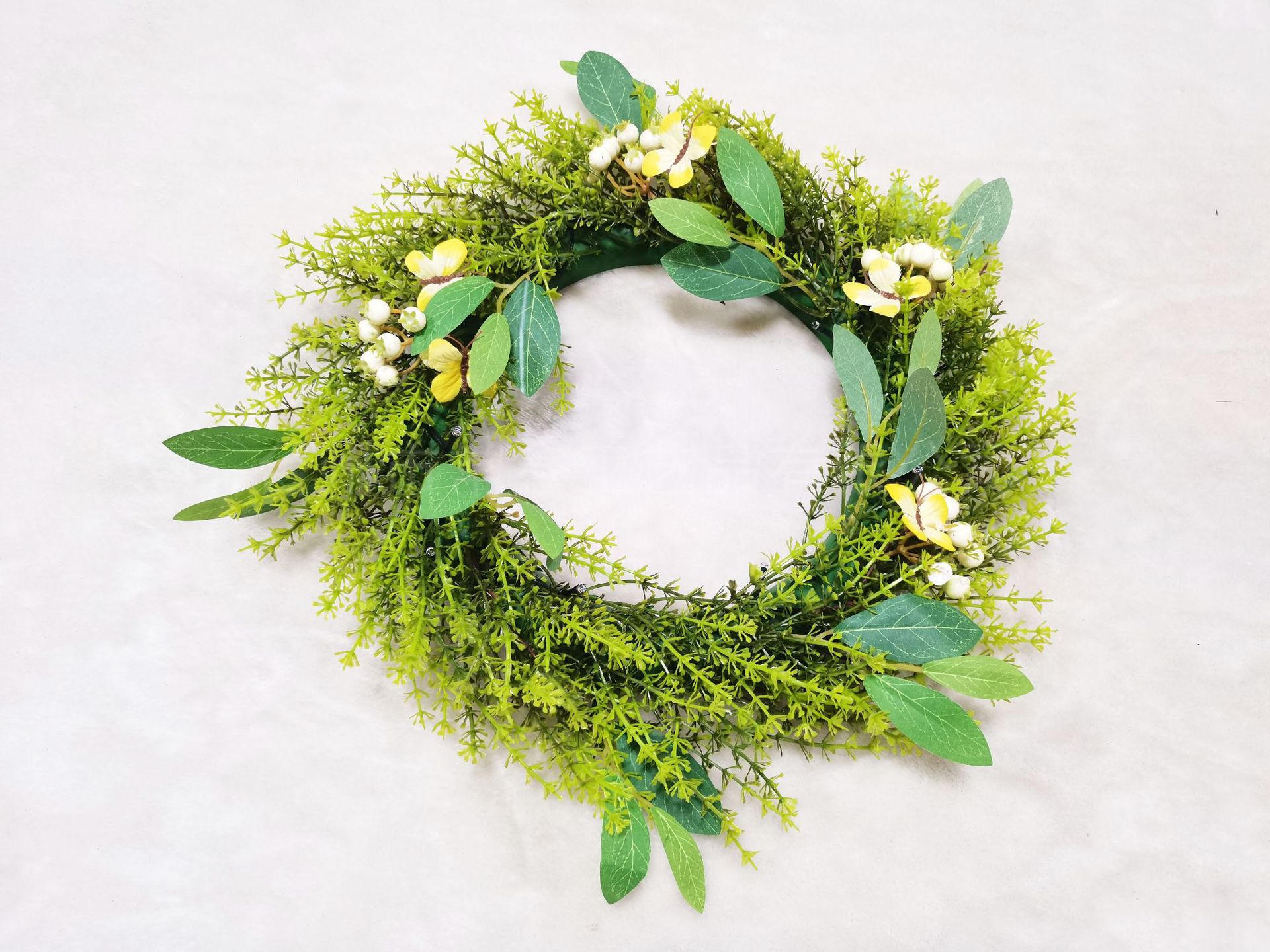 亚马逊家居热款复活节植物仿真花环酒店橱窗婚庆节日挂饰门饰装饰