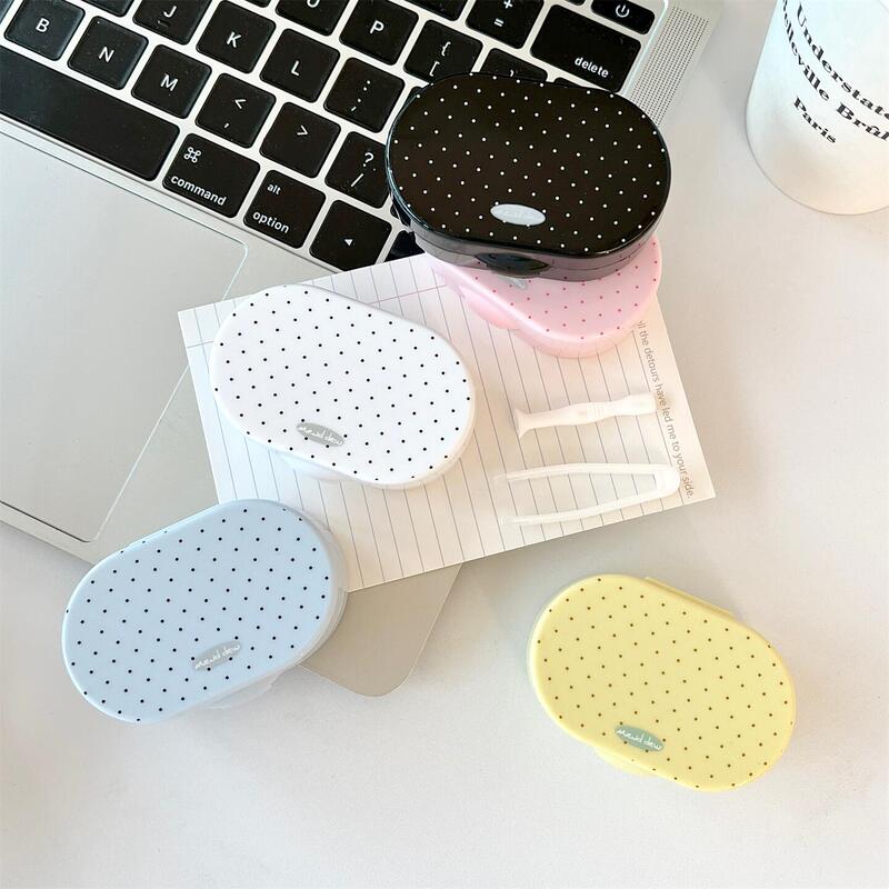Fish-shaped mirror cute polka dot DIY contact lens case simple colored lens case companion care box B128