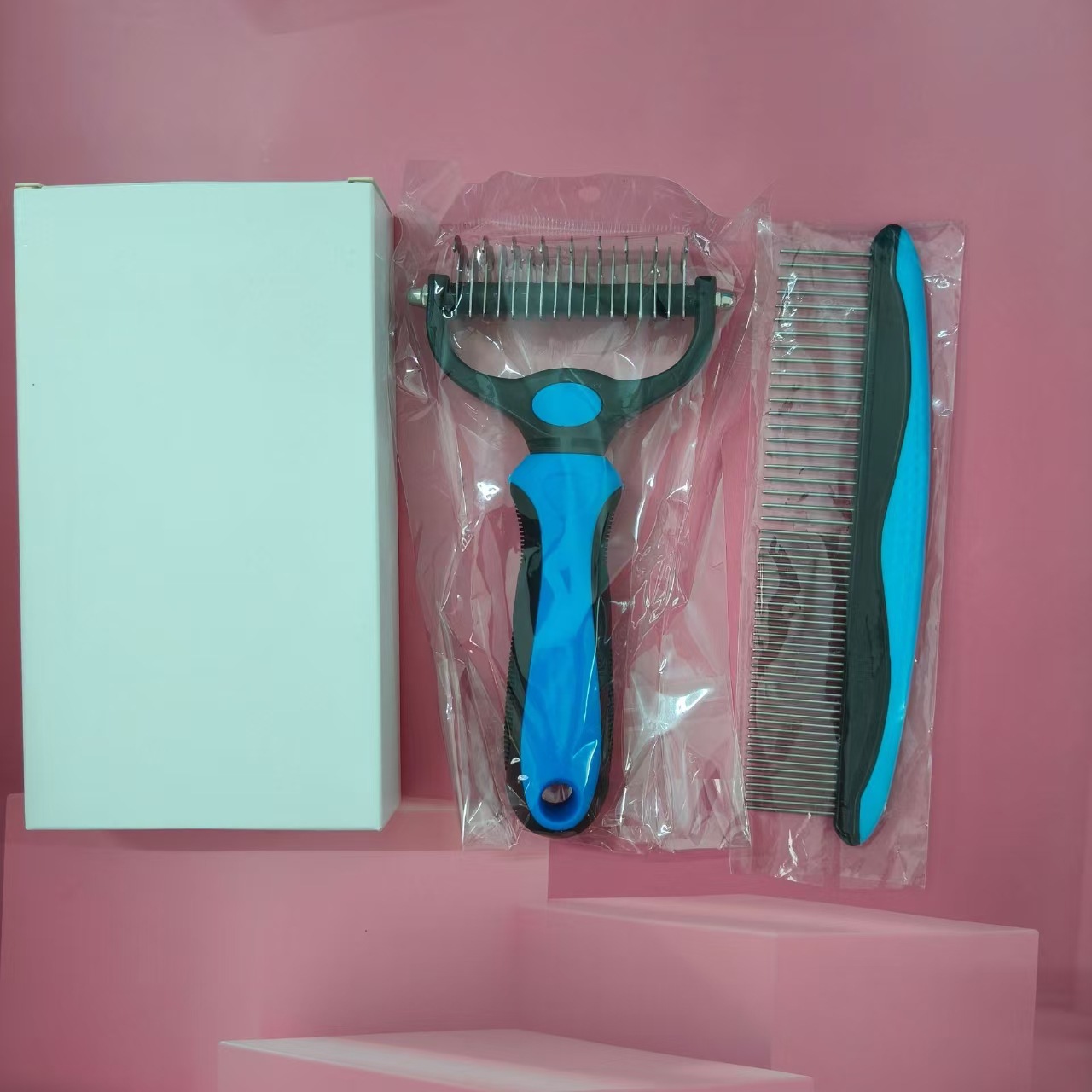 파란색과 검정색 고급 흰색 상자 2피스 세트