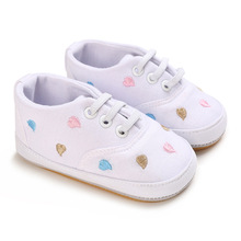 礼海盛 外贸婴儿鞋0-1岁白色针织布防滑橡胶男女宝宝休闲鞋
