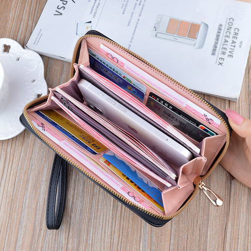 New hand wallet women's long zipper wallet fashion retro large capacity mobile phone bag crocodile pattern soft leather wallet