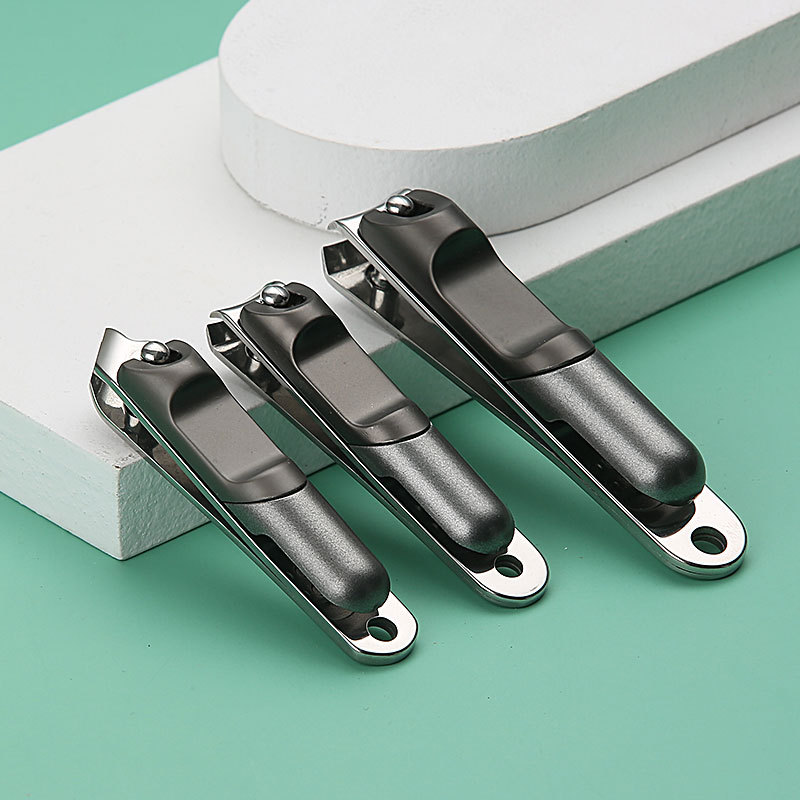 Folding Portable Nail Scissors Stainless Steel Flat Mouth Oblique Mouth Nail Clippers Large Manicure Nail Clippers Wholesale
