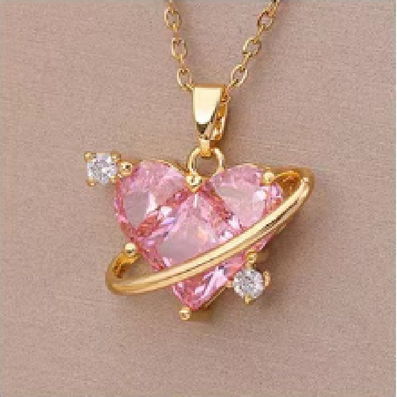fuchsia fashionable pendant heart-shaped