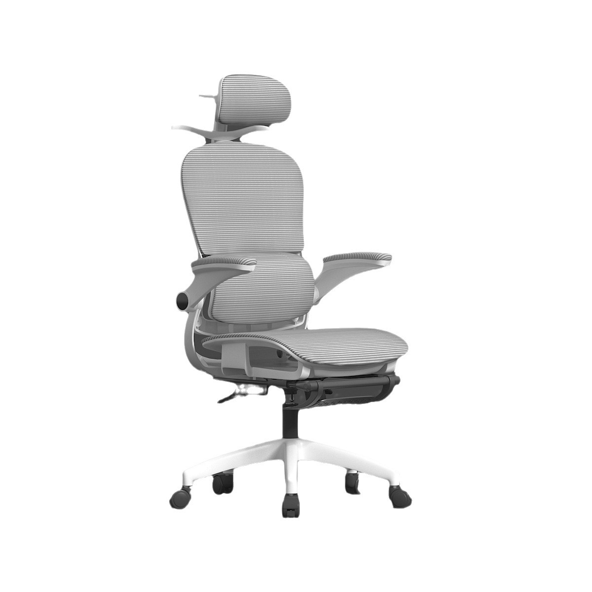 Silla ergonómica reclinable y feliz Silla de computadora Silla de oficina Silla de red Cojín hueco Voltear apoyabrazos Doble espalda