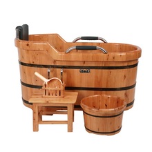 香柏木桶熏蒸沐浴桶泡洗澡大浴缸家用成人实木质浴盆全身