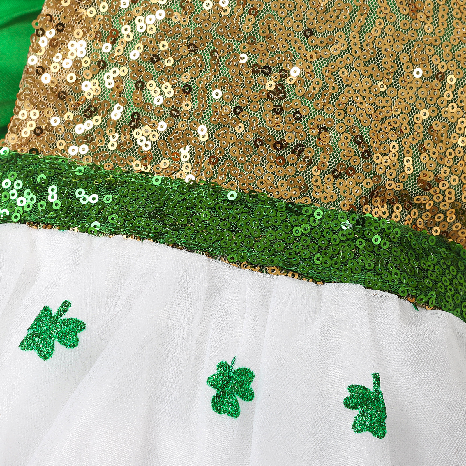 St. Patrick Princess Cute Shamrock Polyester Girls Dresses display picture 2