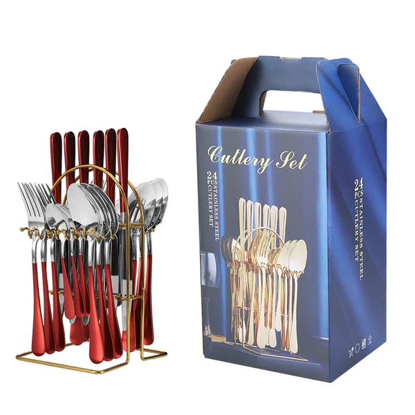 【Golden Hanging Shelf】 Silver Red 24 -piece set 1010