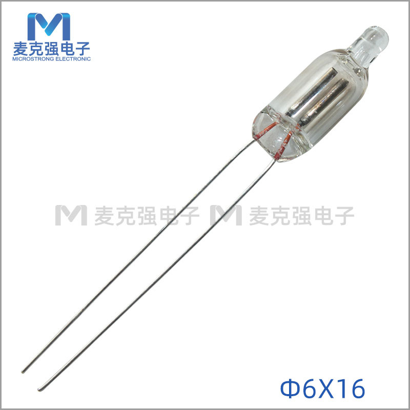 NE-2标准亮度红色氖泡6*16mm氖灯F6*16直径6mm红光警示灯指示灯
