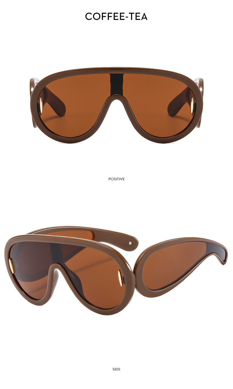 Hip-Hop, Punk Style Grey, Black Color Hip-Hop Punk Color Block PC UV400 Protection Oval Frame Full Frame Men's Sunglasses