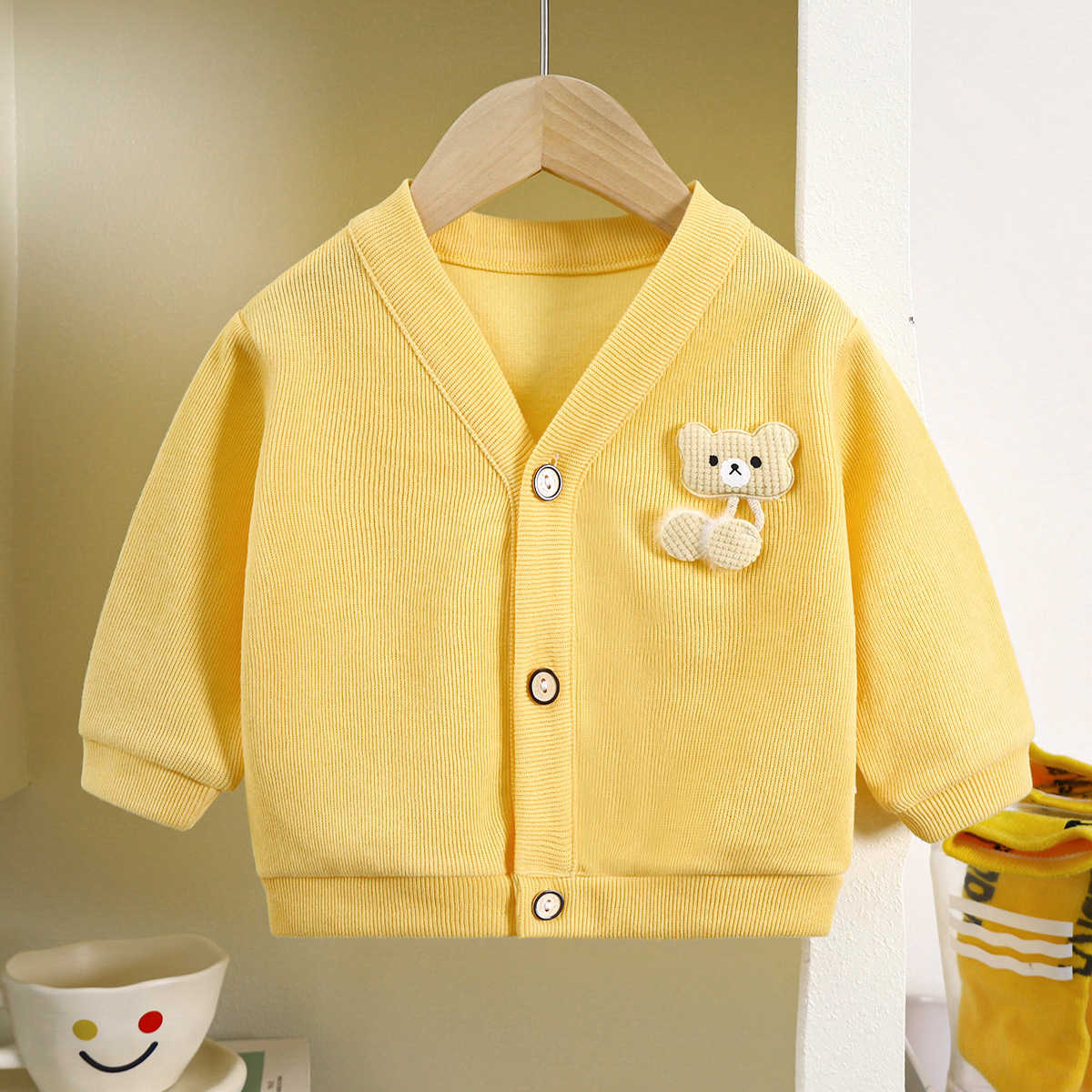 [  카디건] 가을 새 V넥 니트 카디건 어린이 여자  코트 니트 카디건 한국어