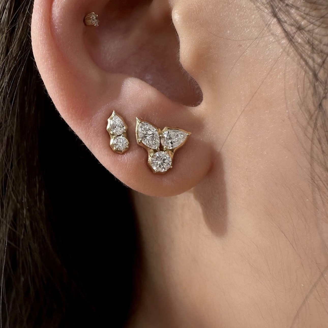 Holiday, Daily Occasion 1 Pair Vacation Classic Style Solid Color Inlay Titanium Steel Rhinestones Ear Studs