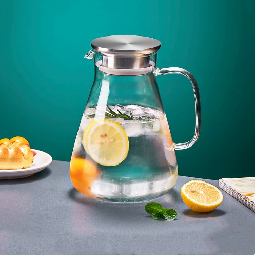 Transparent glass capacious teapot