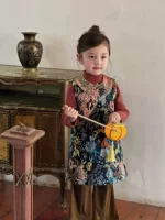 Зимний стеганый чонсам, платье без рукавов, детская одежда, китайский стиль
