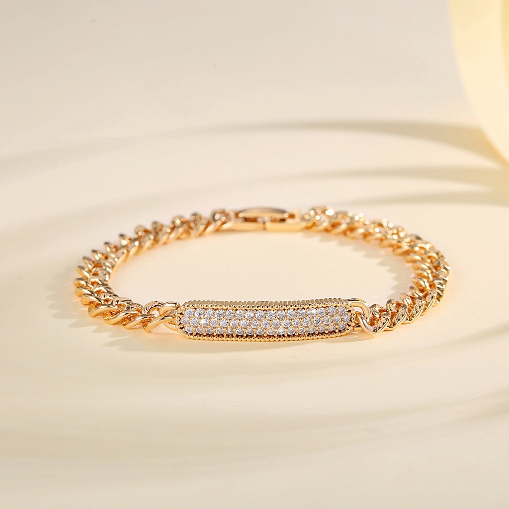 Cuban chain cirkónia karkötő női divatékszer elegáns stílus_voghion.com