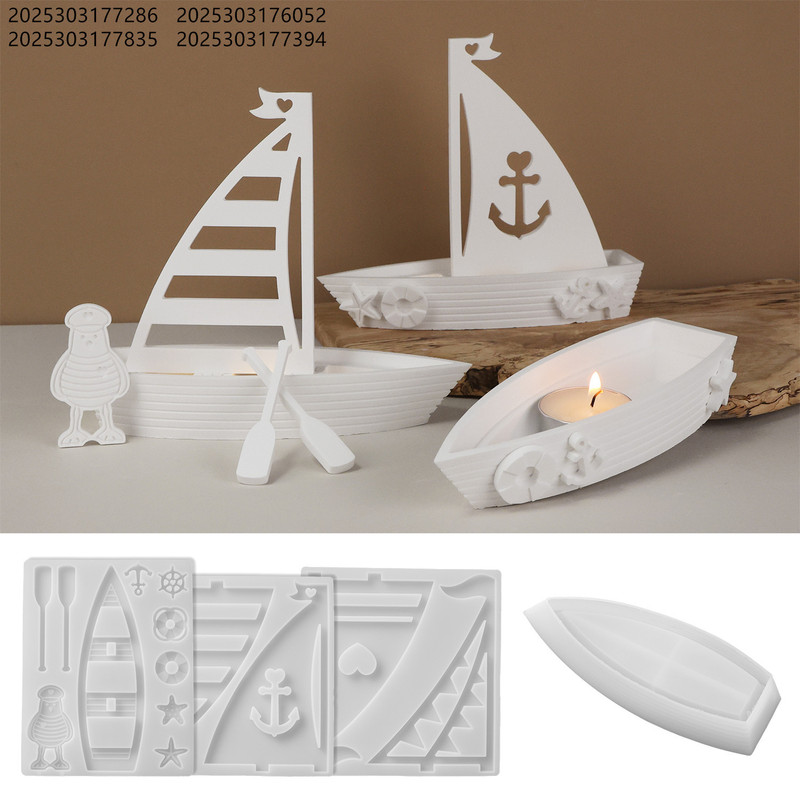diy 石膏セメントボート中空ランプボートヨットパドルキャンドルカップシャドウランプ収納ボウルミラーシリコンモールド|undefined