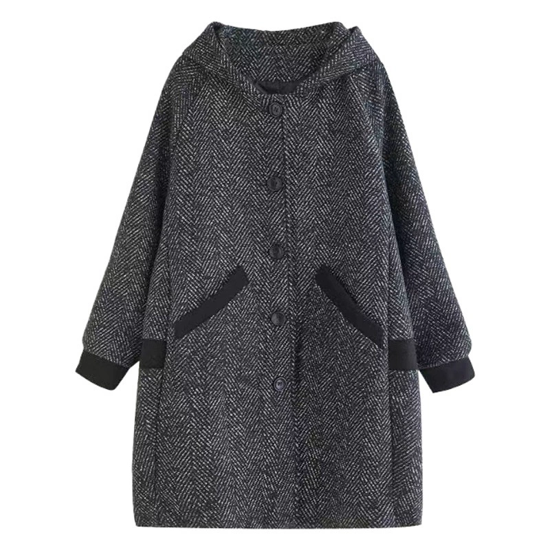 Женская одежда больших размеров, зимнее Свободное пальто с капюшоном в форме кокона в Корейском стиле, женское утепленное пальто средней длины на флисовой подкладке