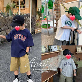 童装男童夏装短袖T恤2024新款儿童男孩夏季潮服大童帅气酷帅时髦