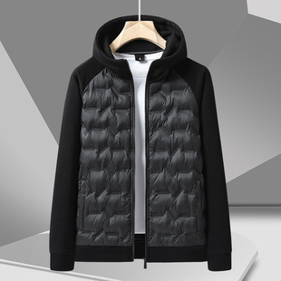 Printable logo2025 winter new men's cotton-padded coat cotton-padded jacket fleece-lined warm jacket coat gray black in stock