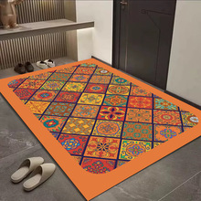 美式复古硅藻泥地垫玄关吸水速干脚垫入户门防滑耐脏脚垫跨境批发