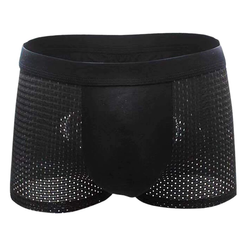 Мужское нижнее белье из ледяного шелка, летние дышащие антибактериальные и антибактериальные сетчатые брюки с четырьмя углами, прямые продажи, трансграничные