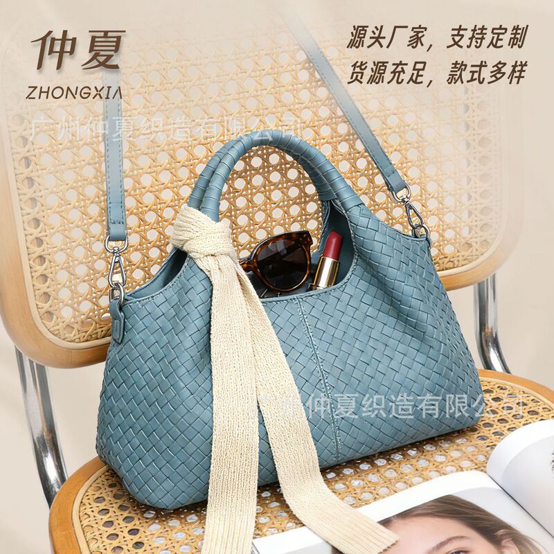 Retro Large-Capacity Pu Leather Woven Soft Leather Bag for Middle-Aged Women, Versatile and High-End Mom Bag, Crossbody Bag, Shoulder Bag Retro Large-Capacity Pu Leather Woven Soft Leather Bag for Middle-Aged Women, Versatile and High-End Mom Bag, Crossbody Bag, Shoulder Bag