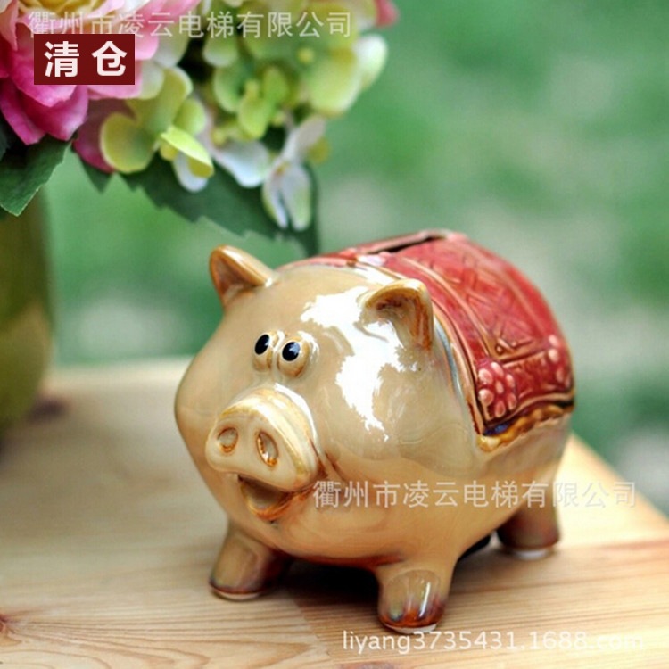 清仓!萌系陶瓷工艺品生日礼物储蓄罐小动物存钱罐存币投币