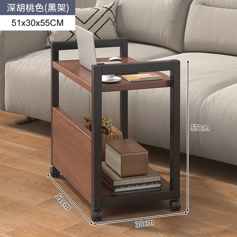 Estante al lado del sofá doméstico, sala de estar, mesa lateral pequeña móvil, gabinete lateral, mesa auxiliar simple moderna, mesa de centro pequeña