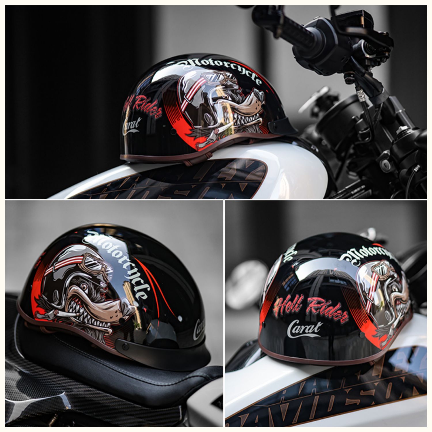 Cruise Motorcycle Half Helmet Retro Winter Men's Women's Motorbike Helmet