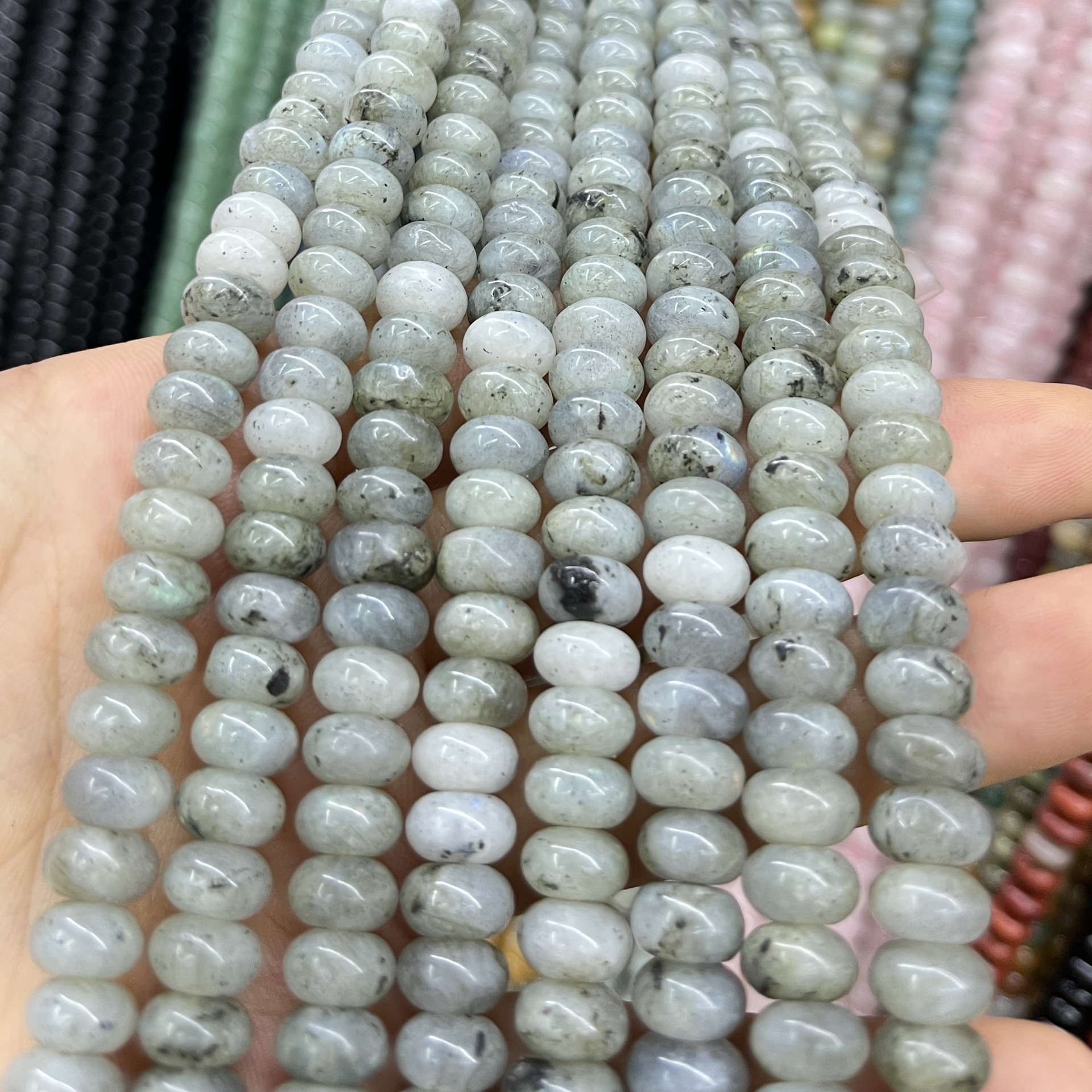 Piedra natural 5 * 8 Abaco Piedra Shoushan DIY accesorios de joyería collar de cuentas separadoras cuentas de posicionamiento cuentas al por mayor