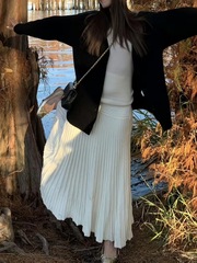 糯糯奶黄色针织裙子鱼尾裙秋冬加厚中长款半身裙女