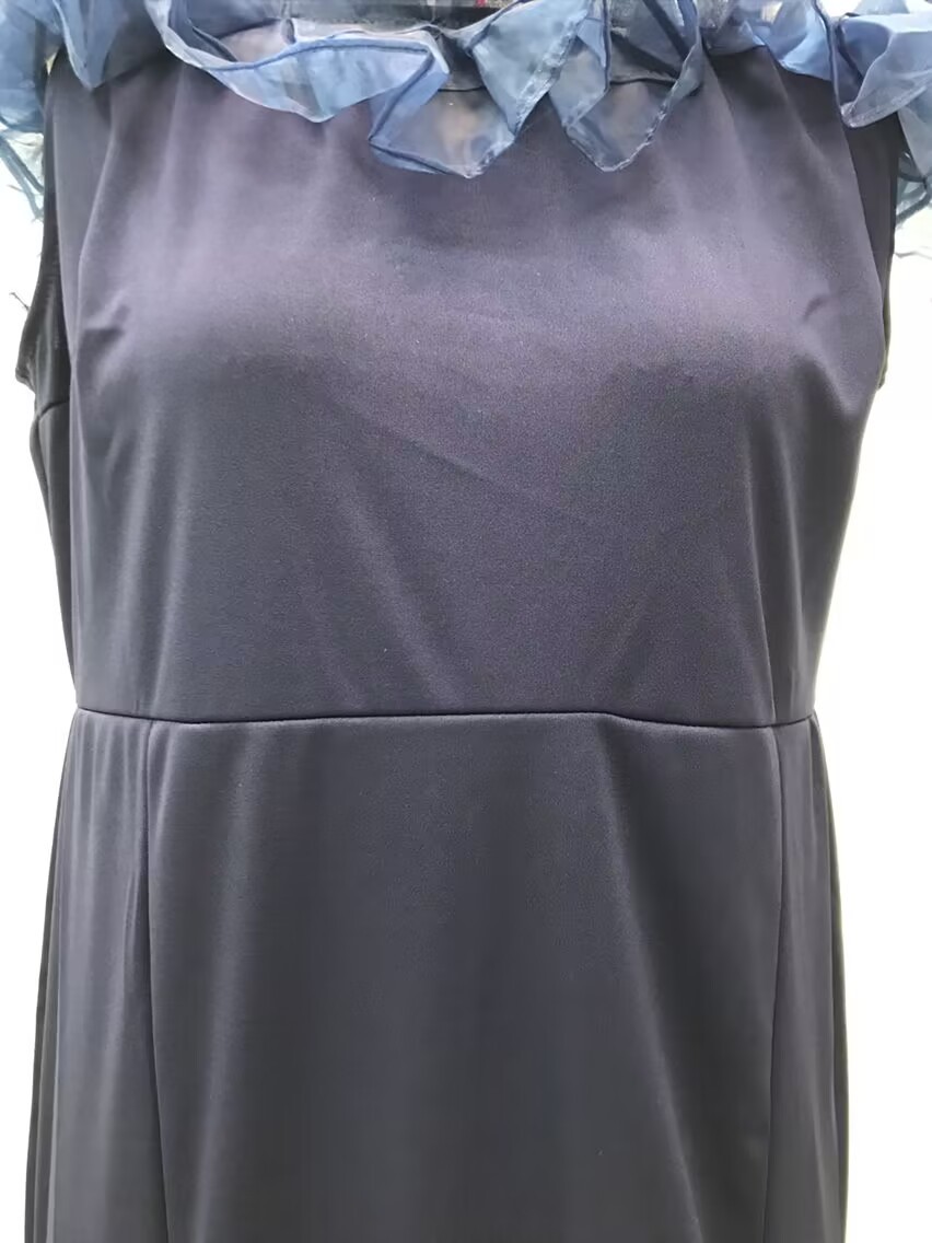 Elegantes Damen Strickkleid Mit Ein-schulter-schnitt Und Rüschen_voghion.com