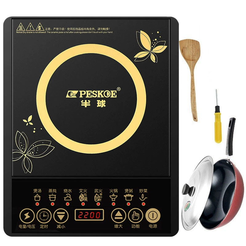 Сковороды-индукционные PESKOE 2200W, сенсорный управляемый экран, многофункциональная электрическая плита