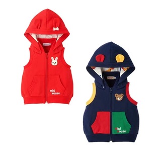 [Advance shipment] 23 autumn and winter fashion brand Gao Ding children's clothing MIKI Bear rabbit hooded children's cotton color matching horse