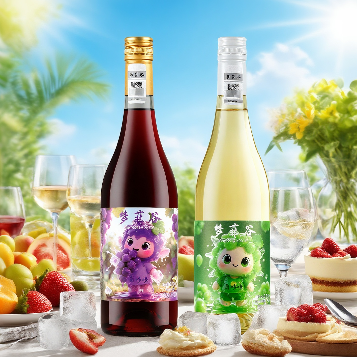 梦菲谷葡哆哆甜红 甜白葡萄酒厂家直供 8度750ml微醺低度甜型包邮