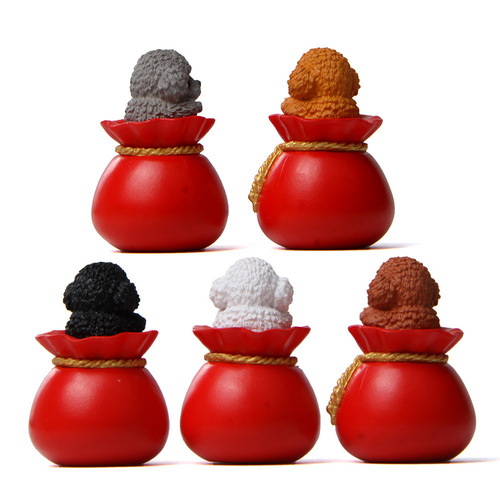 5 Creative Festive Money Bag Cartoon Dog Teddy Dog DIY Figure Gardening Landscape Doll Doll Ornament Decoration