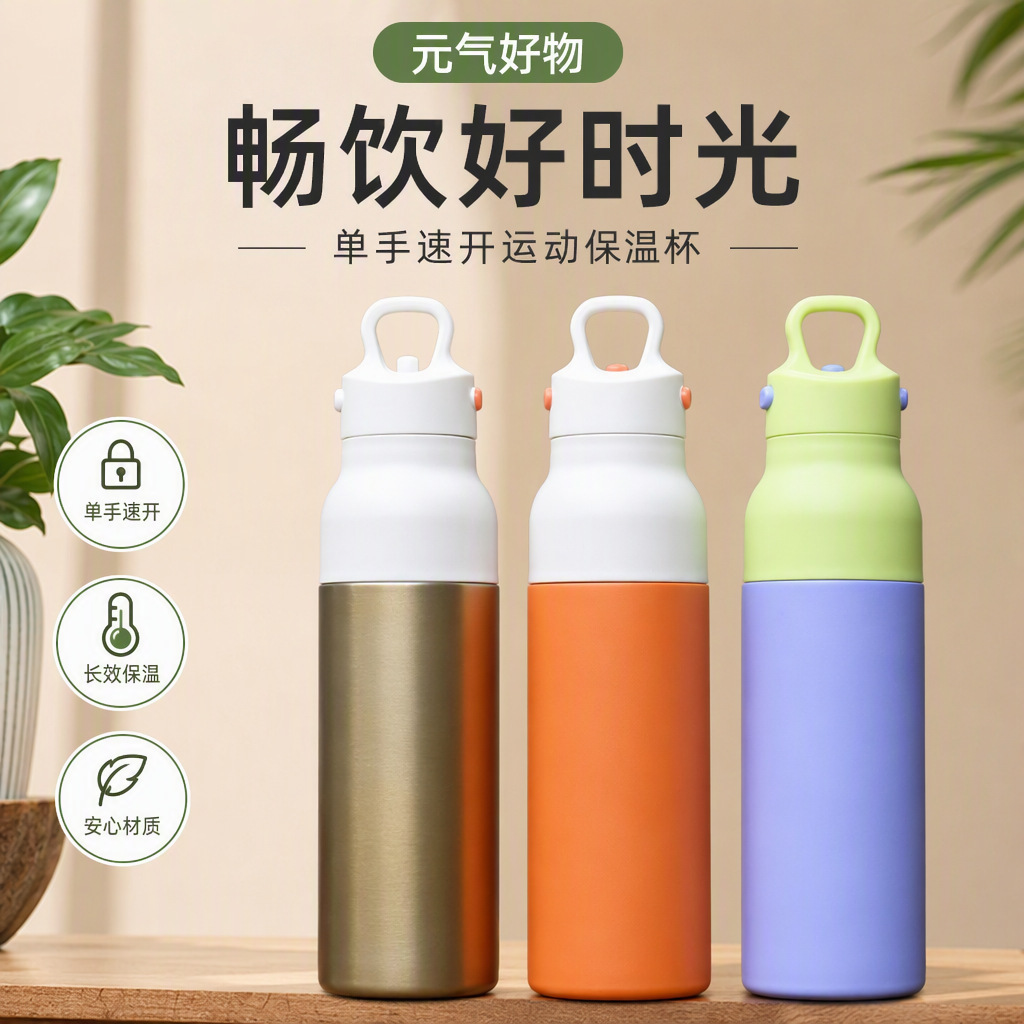 Summer Insulated Cup Large Capacity 650ml Ice Water Cup 316 Stainless Steel Insulated for 14 Hours Outdoor Portable Sports Water Bottle