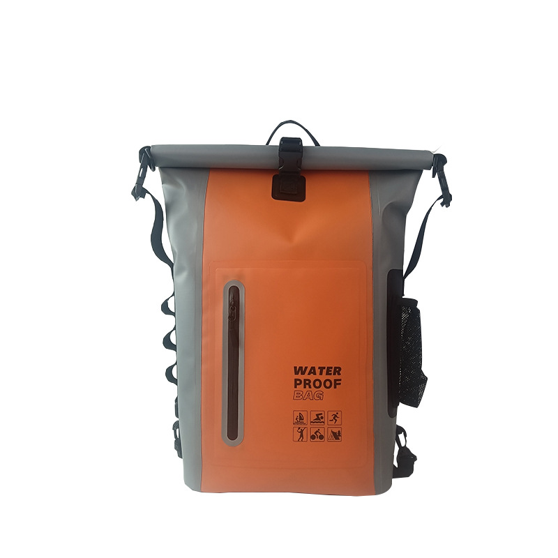 Transfronterizos al aire libre 25L bolsa impermeable de montaña viajes de ocio acampada mochila de gran capacidad PVC bolsa impermeable personalizada