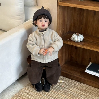 小宝宝秋冬季外套2026新款韩版童装儿童服装冬款男童加厚卫衣套装