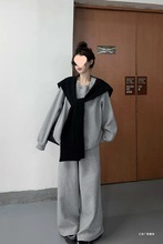 300斤大码女装休闲运动套装秋冬胖240宽松显瘦卫衣阔腿裤两件装