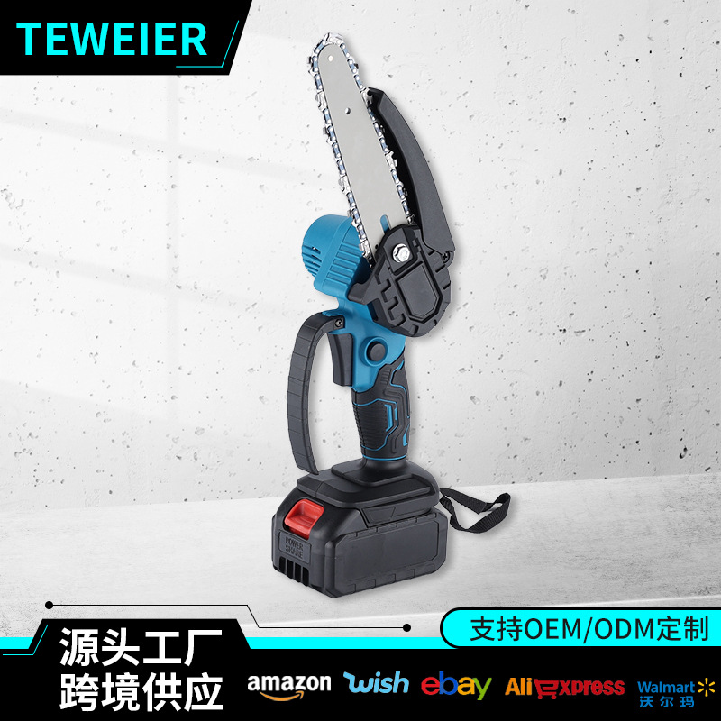 Mini sierra de mano de 4 pulgadas con olla de aceite transfronteriza, comercio exterior, sierra de poda de jardín para carpintería de 6 pulgadas, juego de motosierra eléctrica de alta potencia