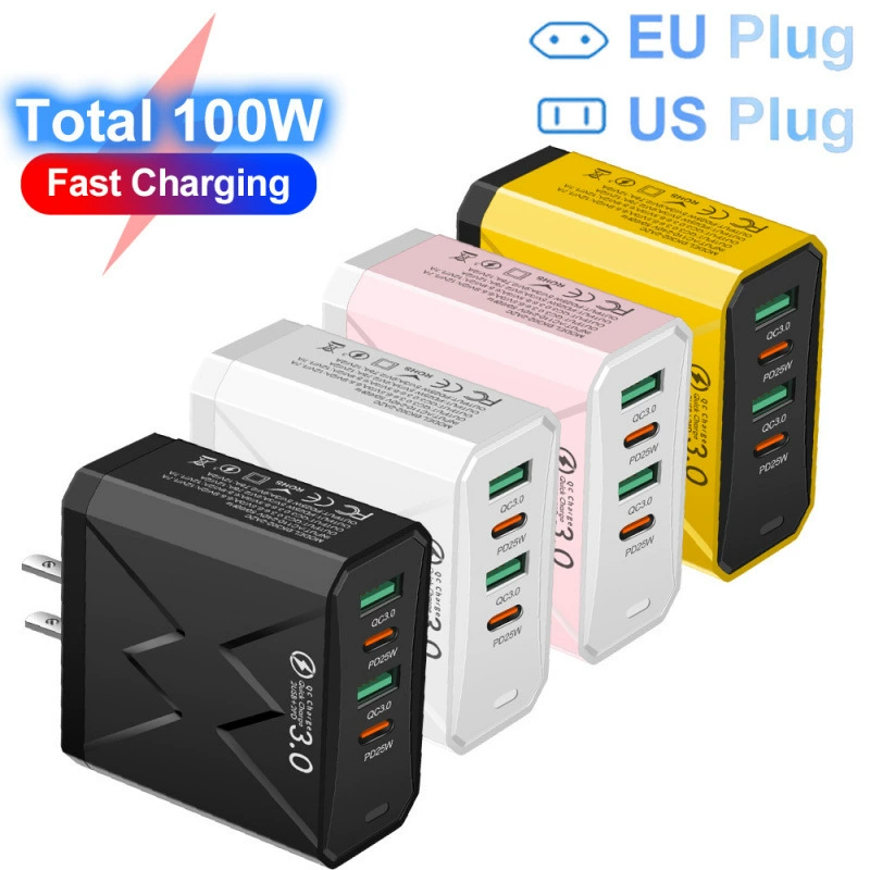 Вилка для планшета, блок питания, зарядное для мобильного телефона, 100W