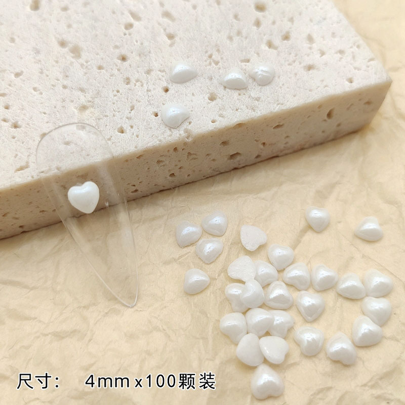 Mini cuidado Blanco Amor corazón diamante clavo celebridad en línea accesorios tridimensionales decoración joyería de uñas corazón caliente fondo plano