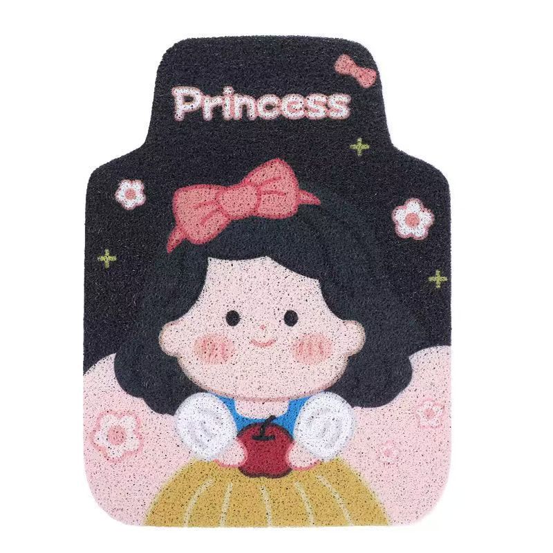 Snow White Car Floor Mats, Stain-Resistant and Wear-Resistant, Cartoon Non-Slip Universal Car Floor Mats