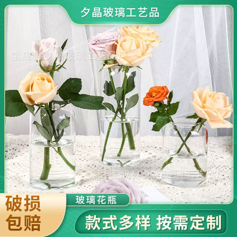厂家销售 创意 样板间装饰摆件高硼硅玻璃创意花瓶 鲜花插花花器