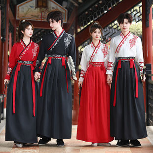 Martial Arts Style Chinese Style Waist-Length Improved Han Dynasty for Male and Female Students Chinese Elements Ancient Costume Couple Suit Graduation Class Uniform