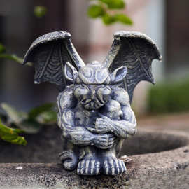 花园杂货 庭院小摆件 树脂小怪兽恶魔雕像创意动物园艺装饰品摆件
