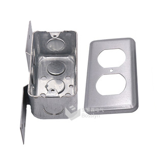 Factory supply American standard with bracket bottom box industrial wind metal open bottom box panel American gauge socket bottom box cover