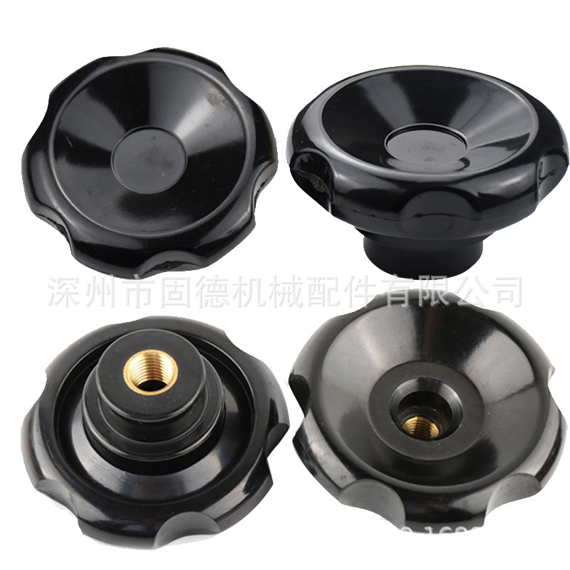 固德厂销 可非标胶木波纹手轮饺子机把手螺纹孔\顶丝孔\带手柄